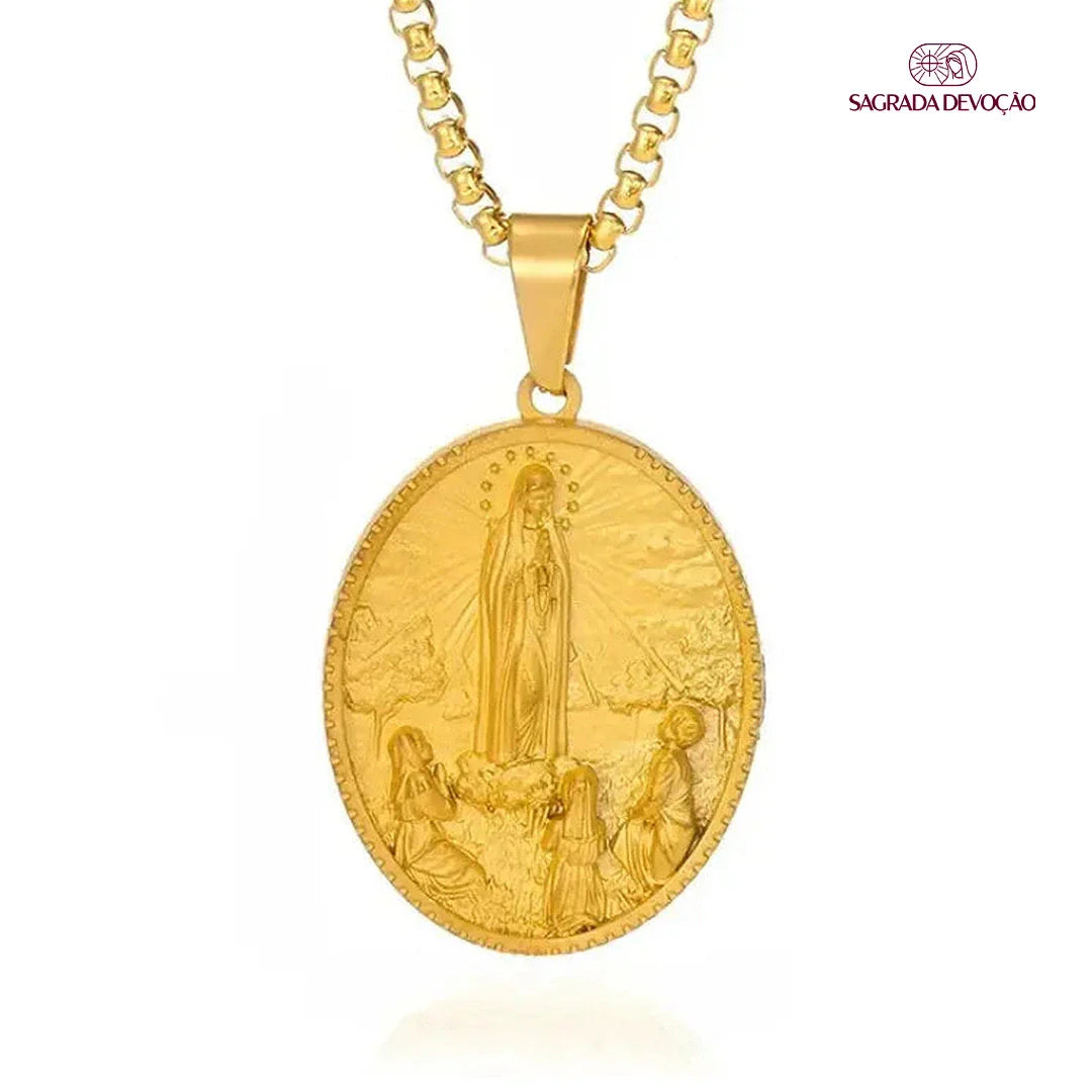 Colar Nossa Senhora de Fátima - Ouro 18K