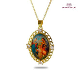 Colar Religioso de Zircônias em Ouro 14K