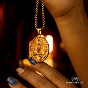 Colar Nossa Senhora de Fátima - Ouro 18K