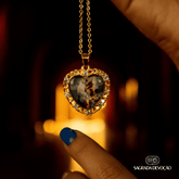 Colar Coração Misericórdia de Jesus Ouro 14K