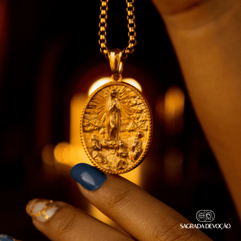 Colar Nossa Senhora de Fátima - Ouro 18K