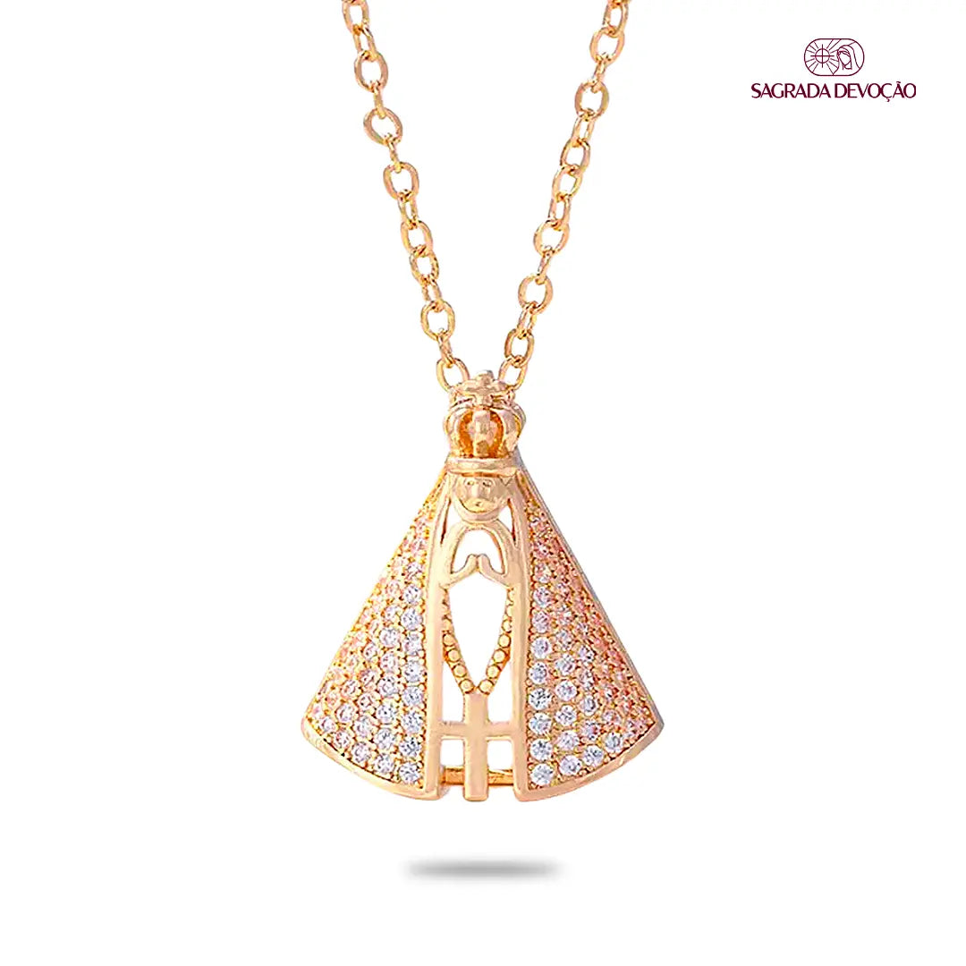 Colar de Nossa Senhora Aparecida - Zircônias Premium