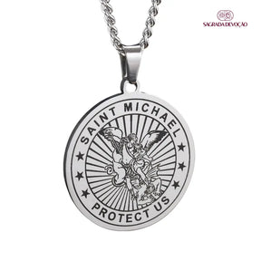 Colar São Miguel Arcanjo Ouro e Prata