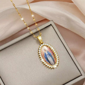 Colar Nossa Senhora das Graças Pedras de Zircônia