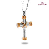 Colar Cruz com Corda Amarrada