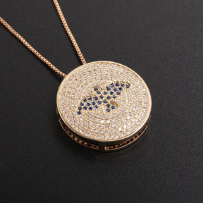 Colar Espirito Santo Ouro 14K + Pedras de Zircônia